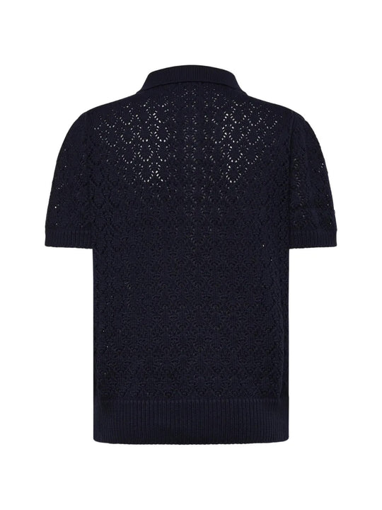 Navy shirt, back view