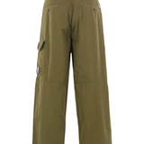 Green pants, back view