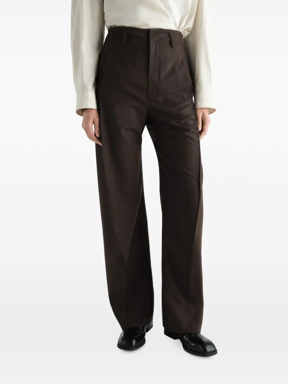 Brown pants, full body view