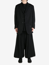 YOHJI YAMAMOTO POUR HOMME - Men Wool Gabardine Back Opening Jacket