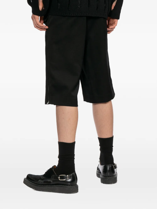 Black shorts worn by a person, showing the shorts's fit