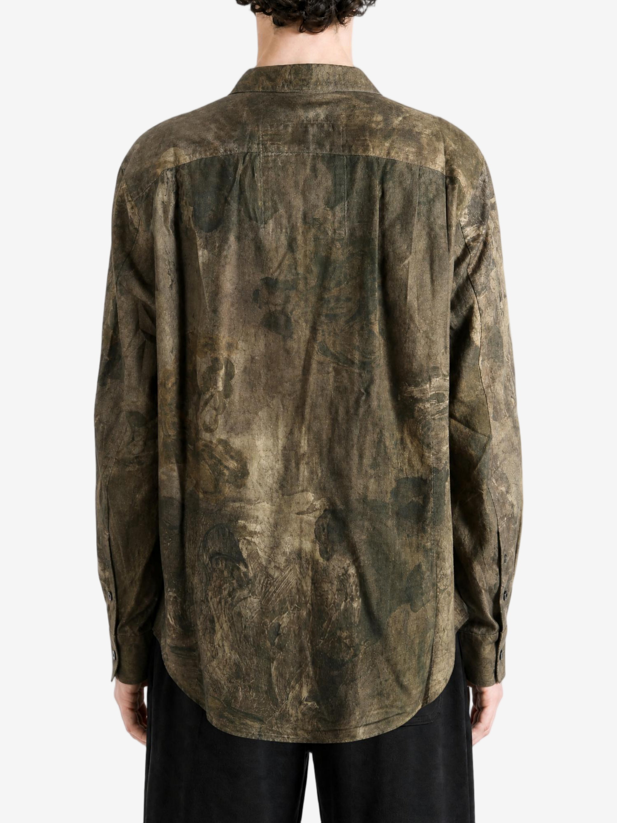Brown shirt, full body view