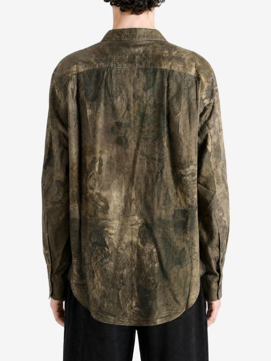 Brown shirt, full body view