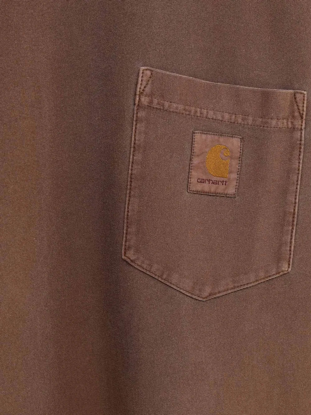 Close up of Brown jacket, showing texture of the 100% organic cotton made fabric