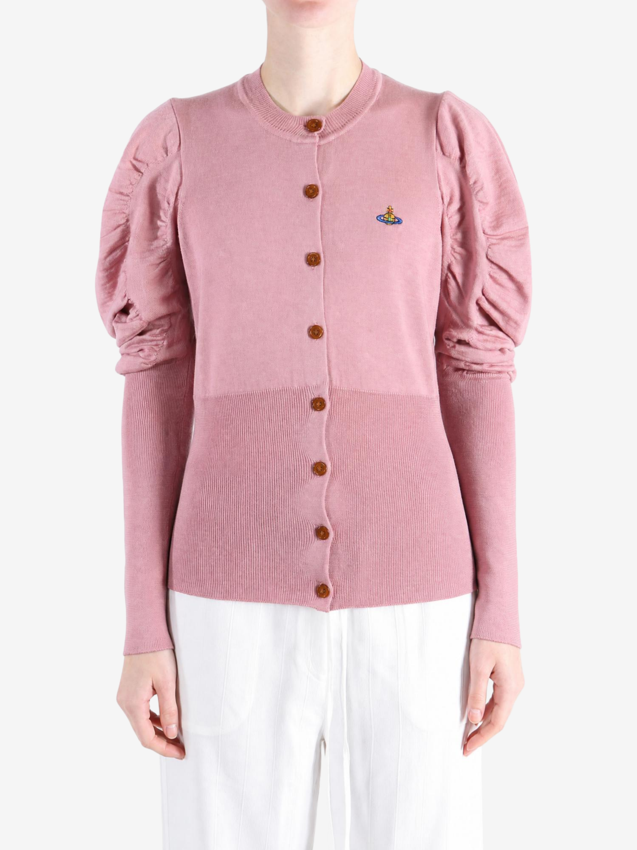 Pink top worn by a person, showing the top fit