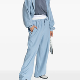 Blue hoodie,full body view