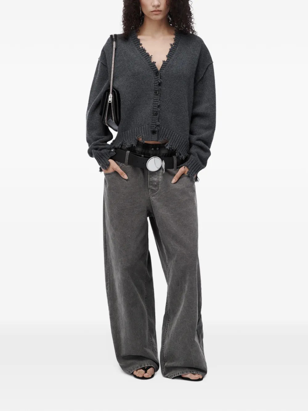 Grey knitwear, full body view