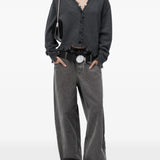 Grey knitwear, full body view