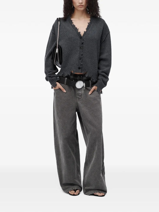 Grey knitwear, full body view