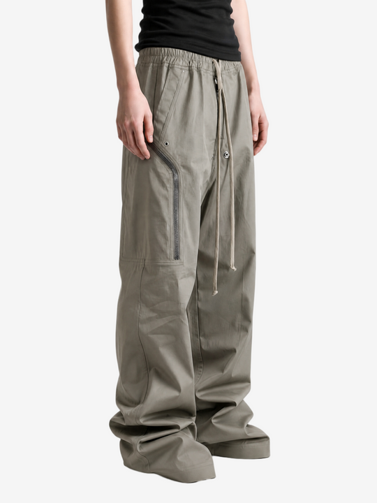 Grey pants, full body view