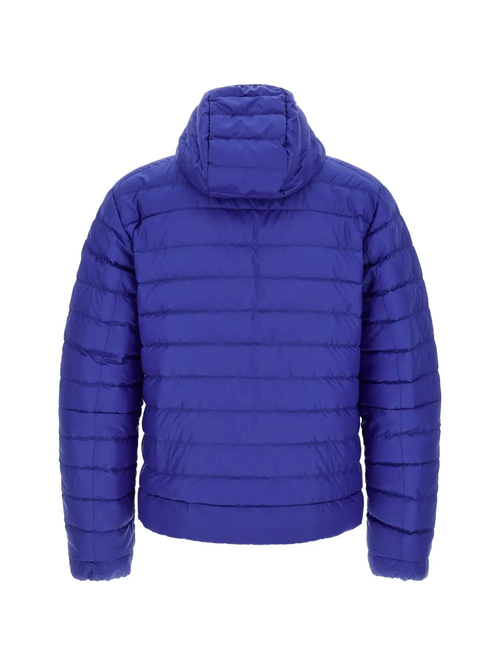 Blue hoodie, back view