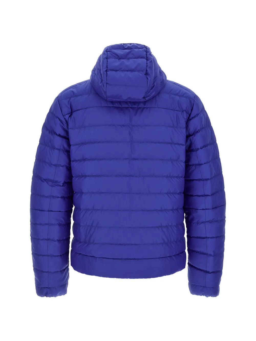 Blue hoodie, back view