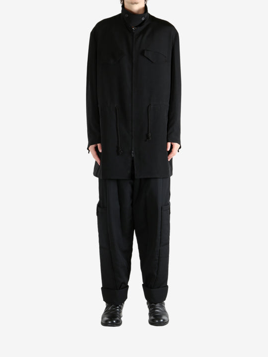 Black coat, full body view