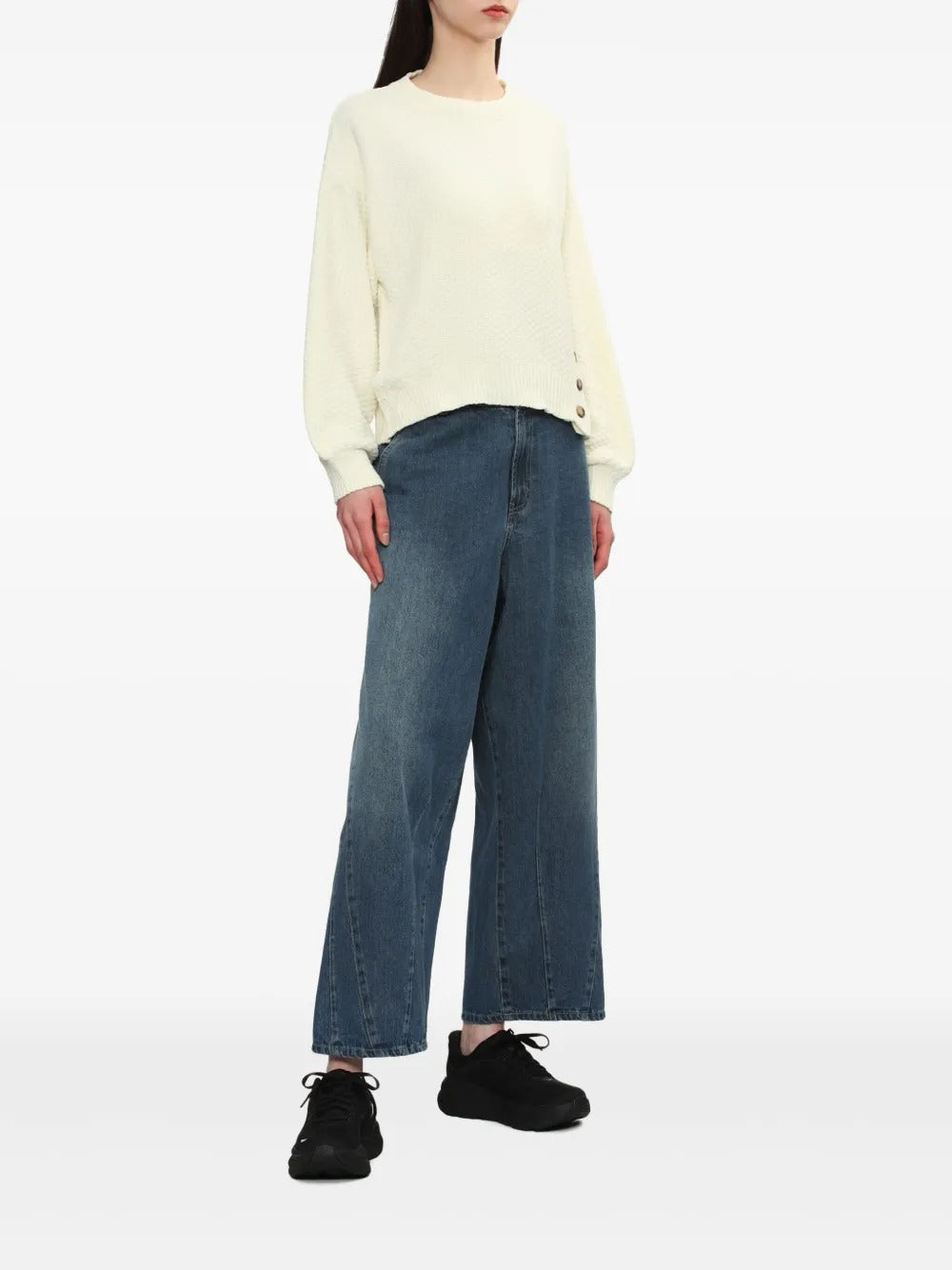 Black sneakers, full body view