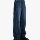 Navy jeans, front view