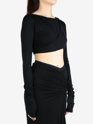 RICK OWENS LILIES - Women Jade Long  Sleeve Crop T-shirt