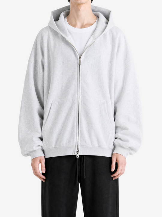 Grey hoodie, full body view