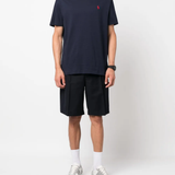 Navy t-shirt, full body view