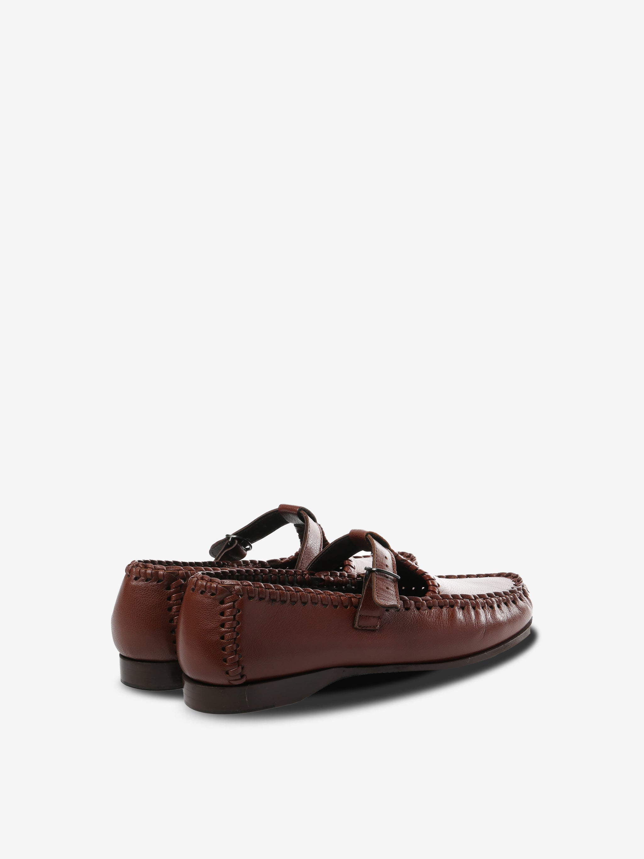 Brown loafer, back view