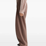 Brown pants, full body view