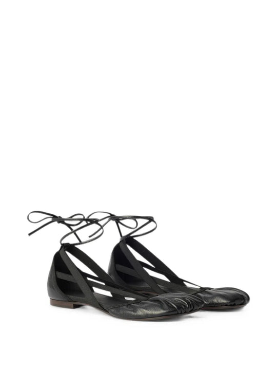 Black flats, front view