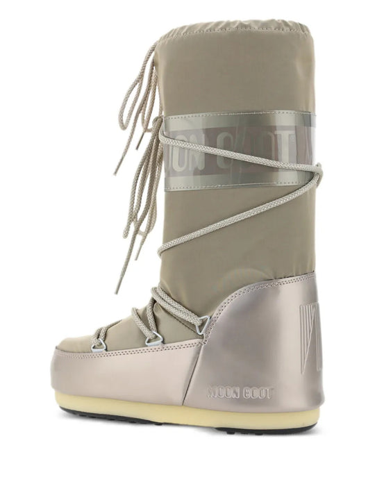 Tan boots, side view