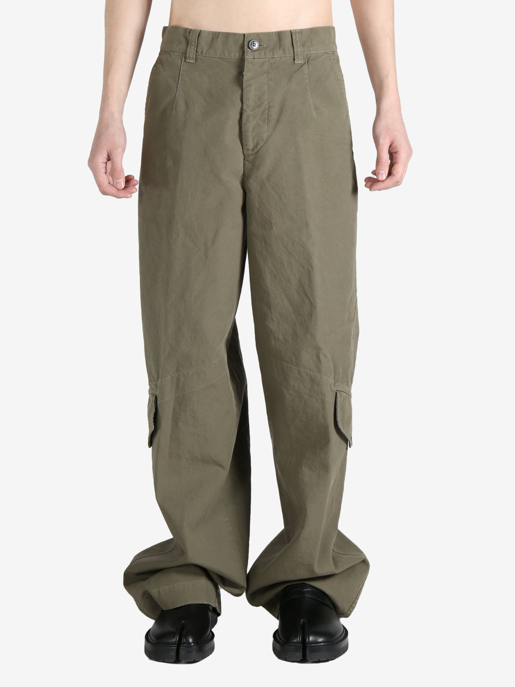 DRIES VAN NOTEN - Men Cotton Cargo Khaki Pants