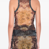 Black top worn by a person, showing the top fit