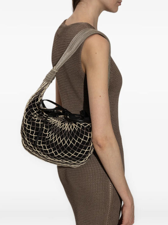 Tan bag, side view
