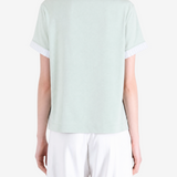 Green t-shirt, full body view