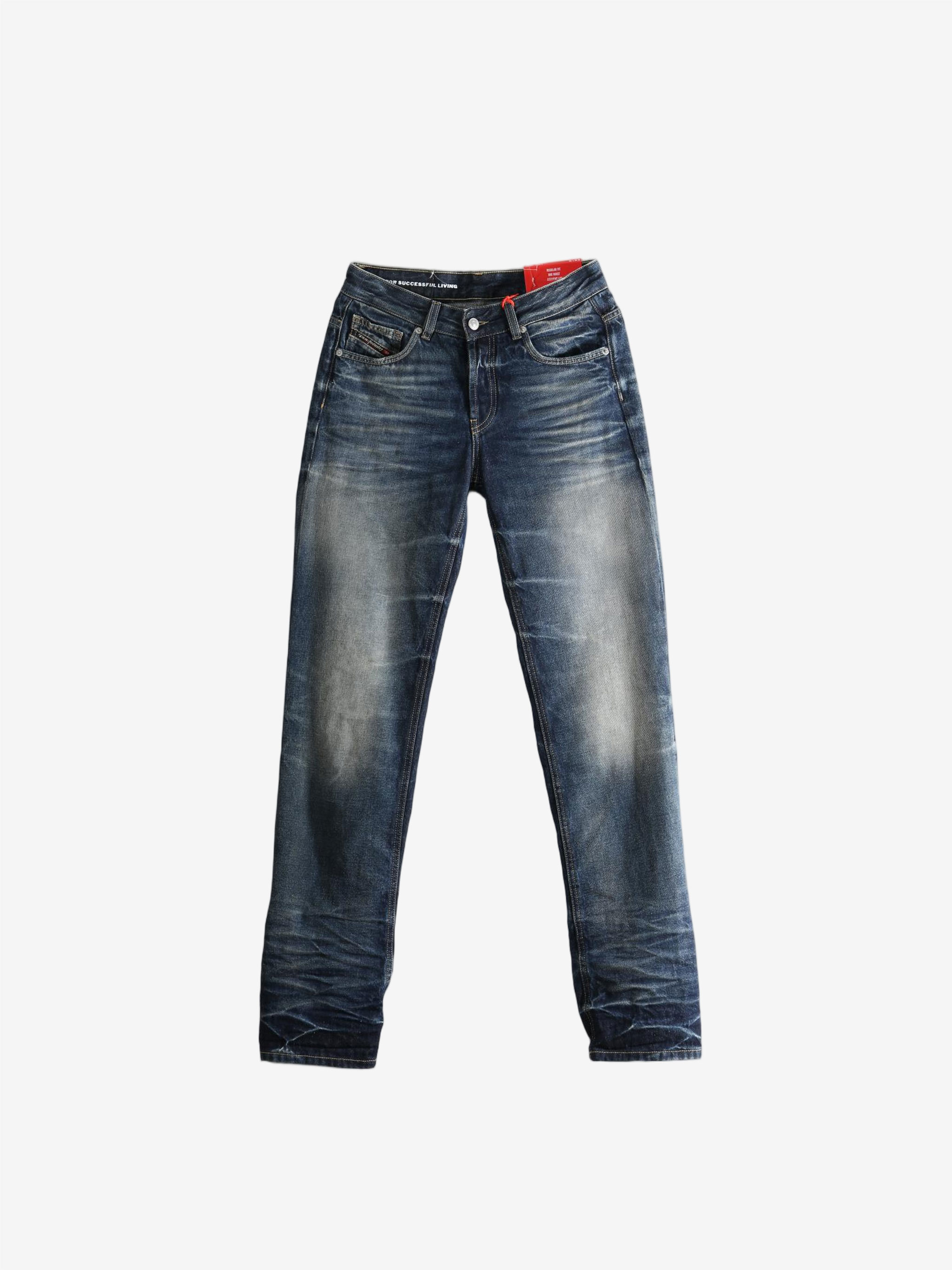 Blue pants, front view