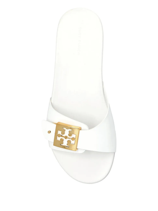 White sandals, front view