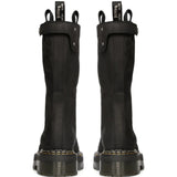 Black boots, back view
