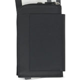 Close up of the black holder, showing texture of the calfskin fabric