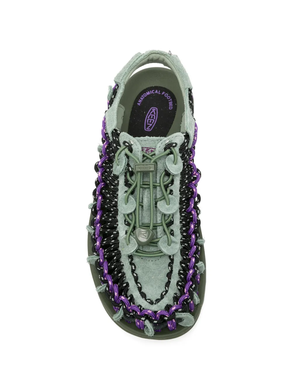 Green sandals, front view