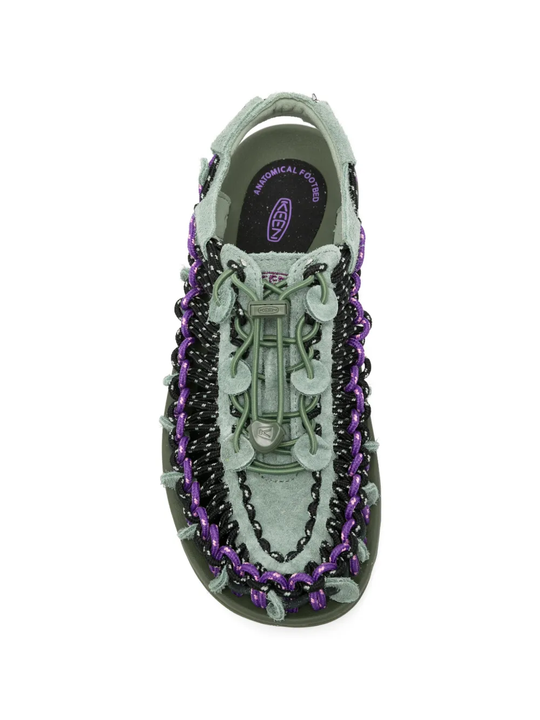 Green sandals, front view