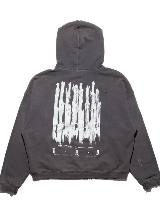 Black hoodie, back view