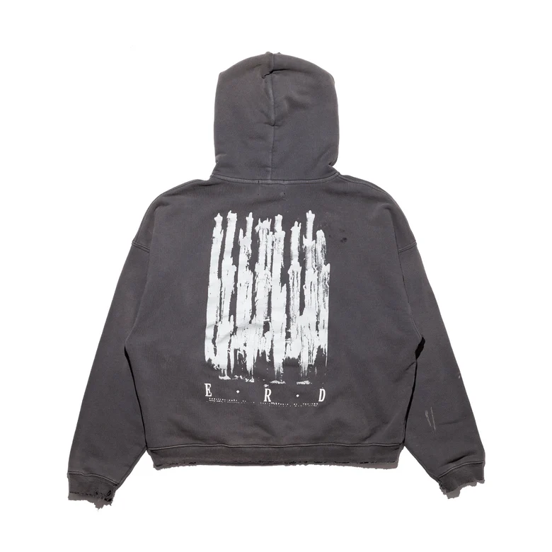 Black hoodie, back view