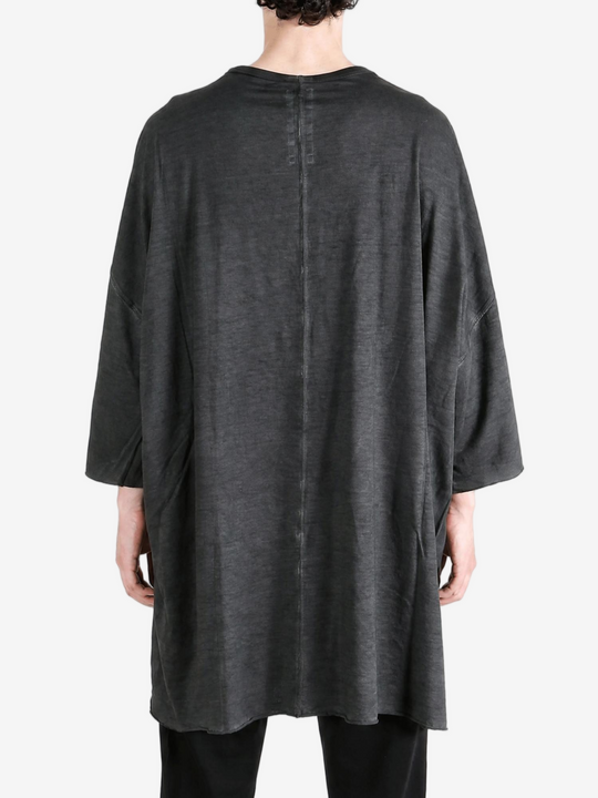 Black t-shirt, full body view