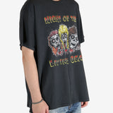 Black t-shirt worn by a person, showing the t-shirt's fit