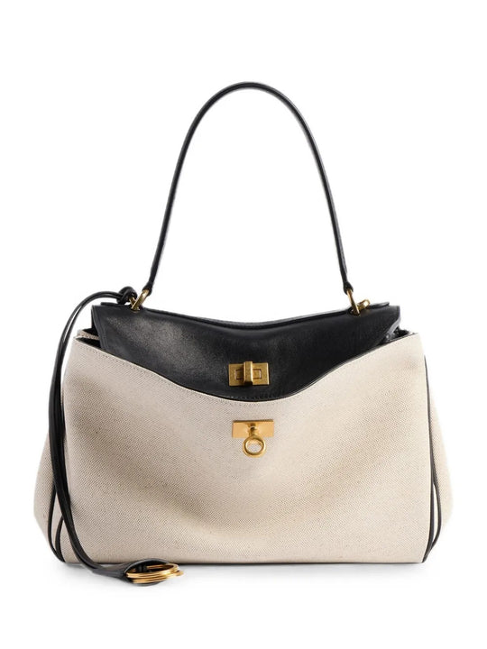Tan bag, front view