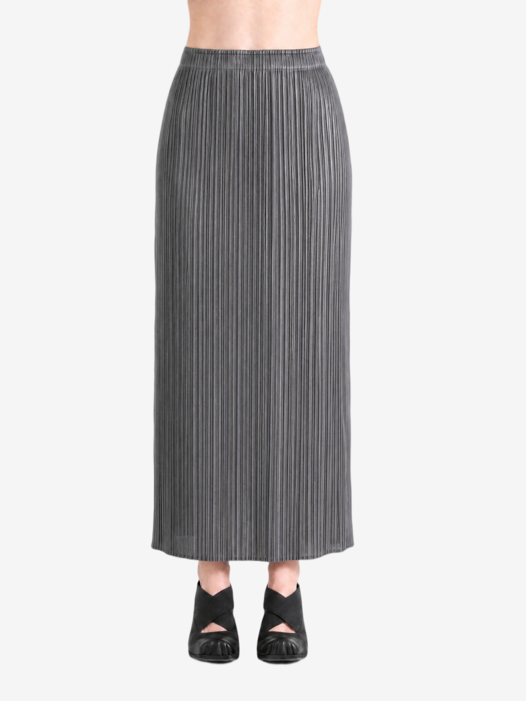 Grey skirt, full body view