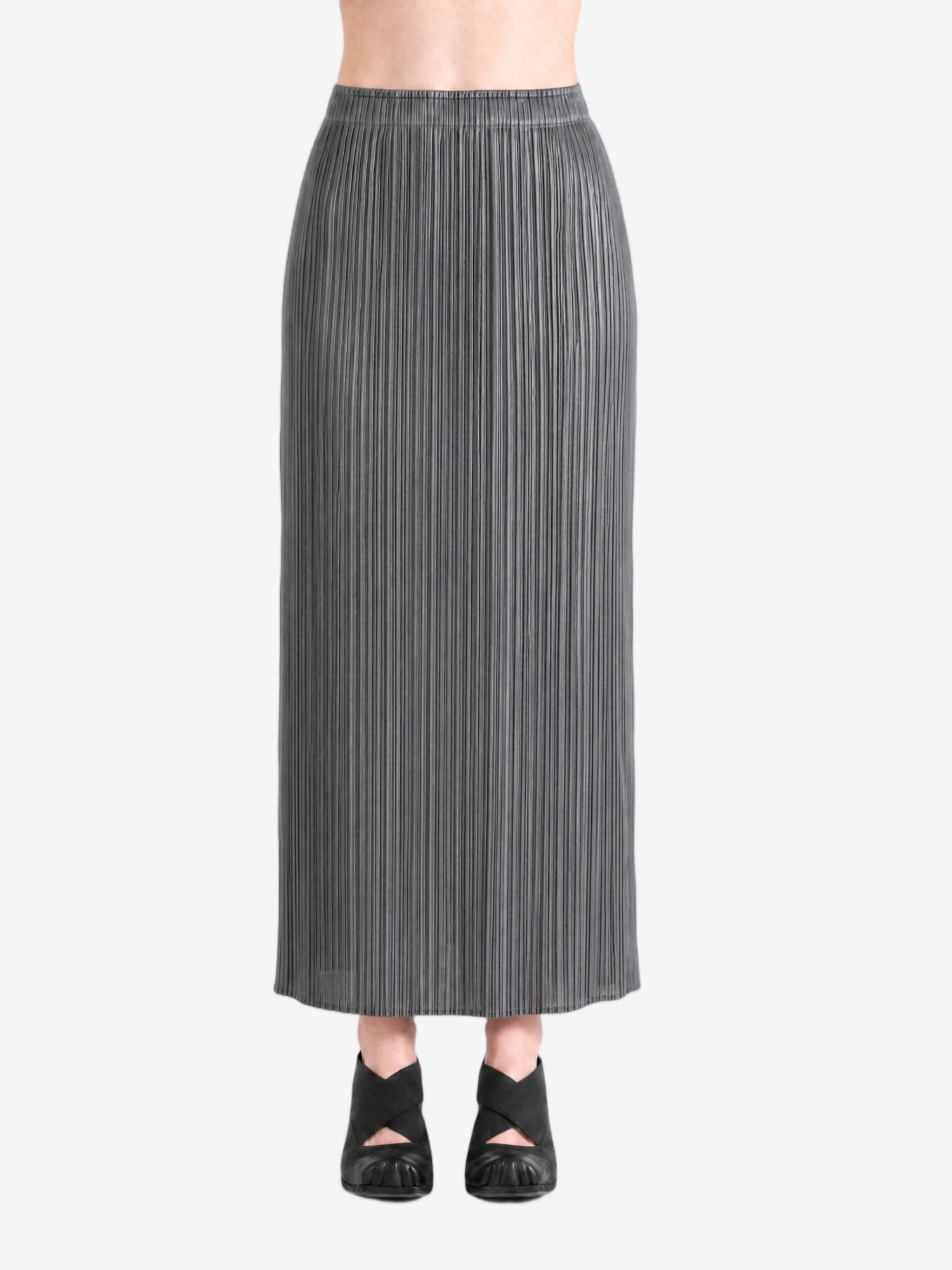 Grey skirt, full body view