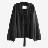 Black coat, front view