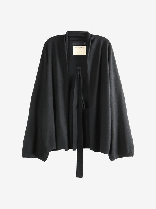 Black coat, front view