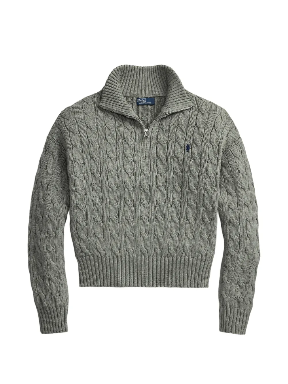 Grey knitwear, front view