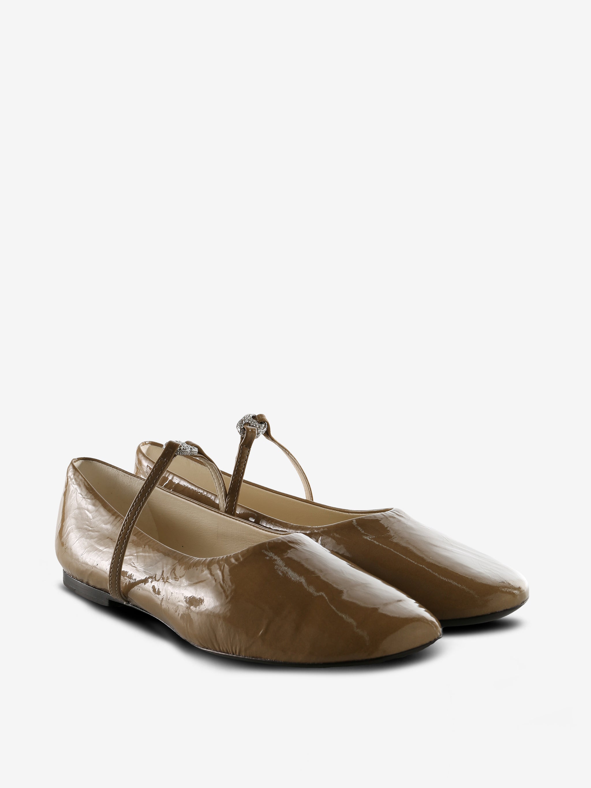 Tan flats, side view