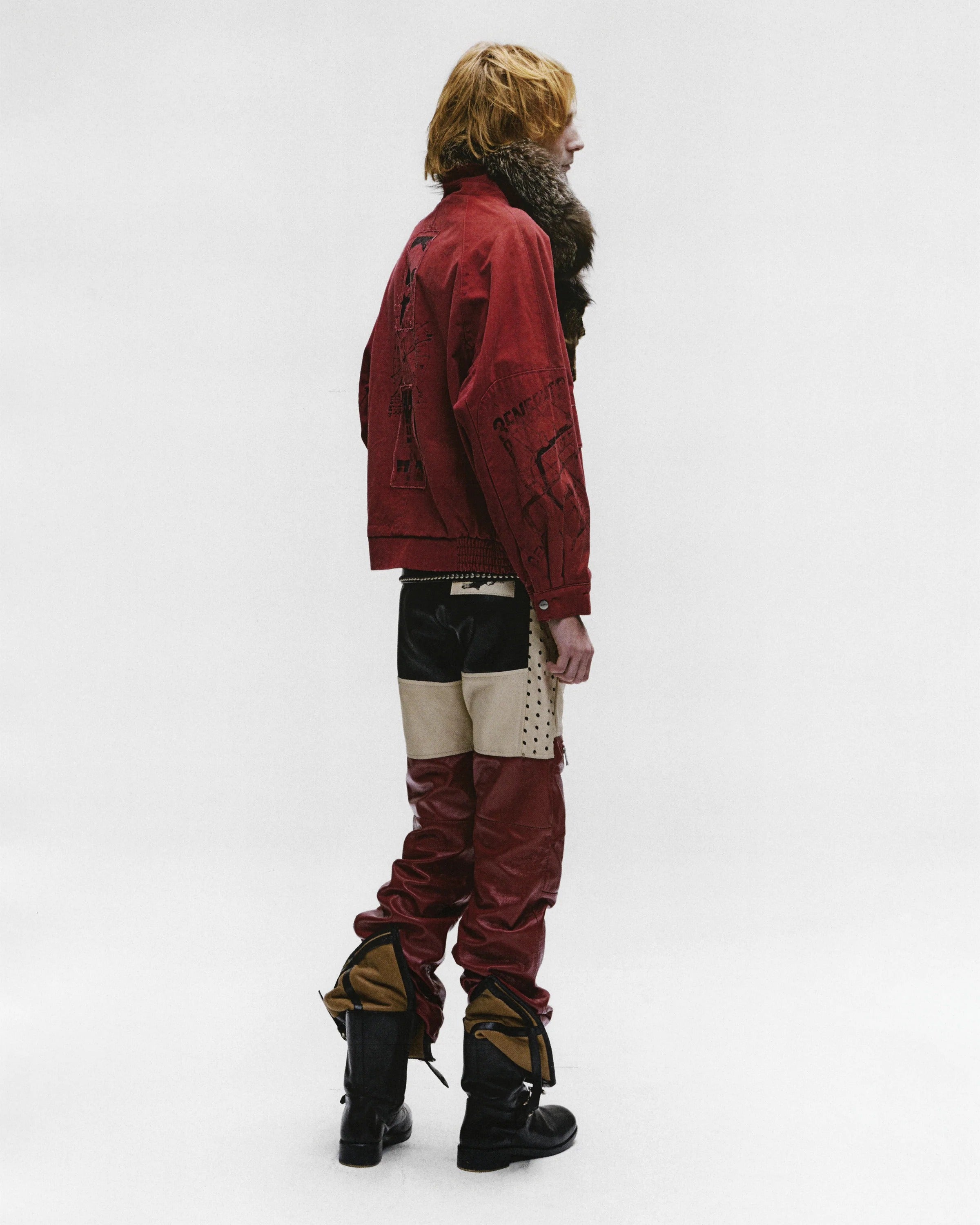 Red jacket,full body view