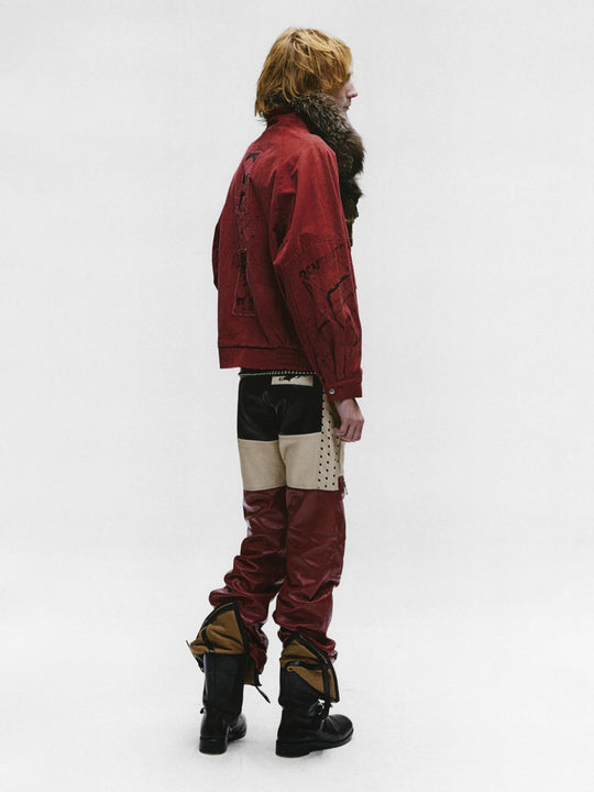 Red jacket,full body view