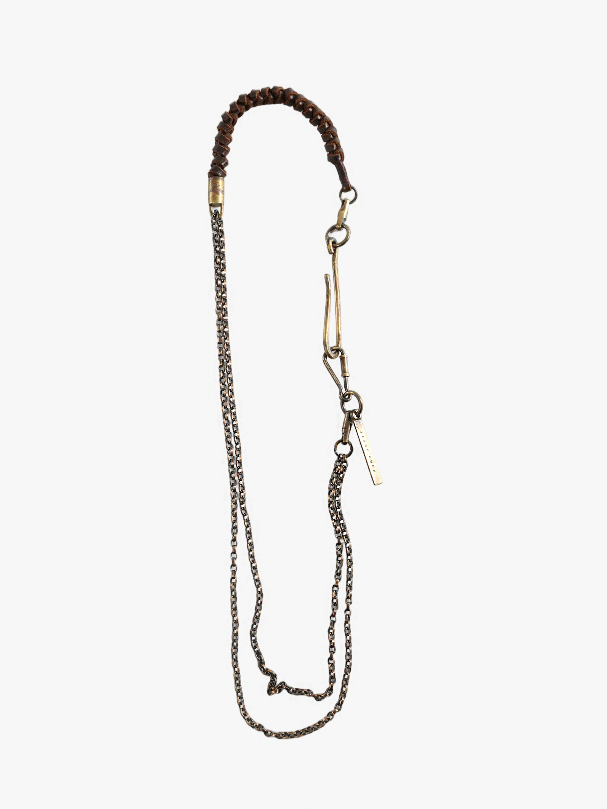 Brown accessories, front view